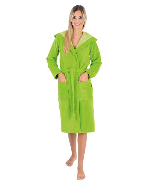 wewofashion Damen Bademantel mit Kapuze 